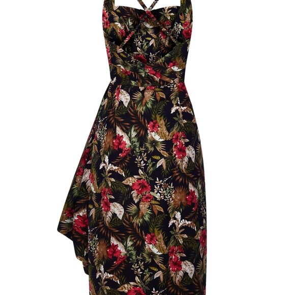 NWT Small Collectif Lanai Hibiscus Tiki Rockabilly Retro Vacation Dress - Picture 3 of 9